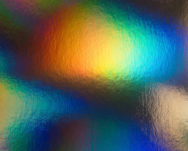 Empty State - Iridescent colours on a metallic surface